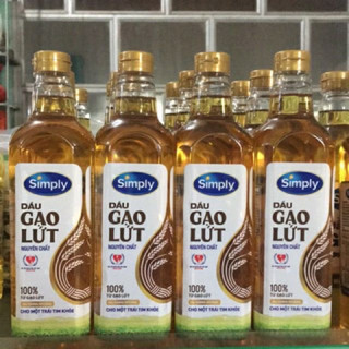 Chai dầu gạo lứt nguyên chất simply 1l - 2 lít