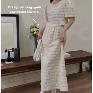 Set áo croptop kèm chân váy ảnh thật