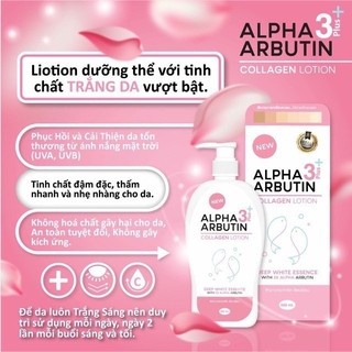 [HÀNG NỘI ĐỊA THÁI] SỮA DƯỠNG TRẮNG DA XOÁ NHĂN ALPHA ARBUTIN COLLAGEN LOTION 3Plus+