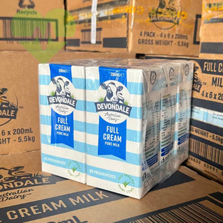 [Date 9.2025] 1 Thùng 24 hộp sữa tươi Devondale 200ml nguyên kem - Fullcream - Nhập Khẩu Úc