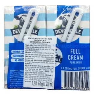 [Date 9.2025] 1 Thùng 24 hộp sữa tươi Devondale 200ml nguyên kem - Fullcream - Nhập Khẩu Úc