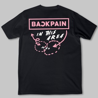 Áo thun Back Pain In This Area Black Pink dành cho hội đau lưng