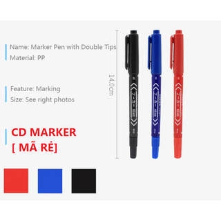 Bút lông dầu PM-04 (loại xịn) hoặc CD Marker (loại Rẻ): XANH ĐỎ ĐEN