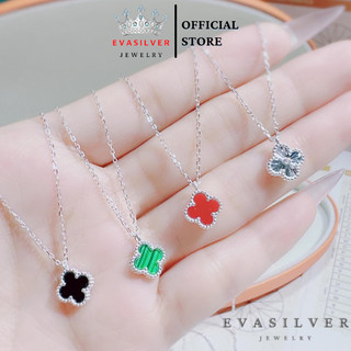 Dây chuyền bạc Evasilver mặt đá màu phong cách trẻ trung nữ tính,Vòng cổ chât liệu bạc ta sang trọng