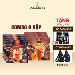  Combo 8 hộp cà phê sữa hòa tan Laura Coffee hộp 10 gói*18g