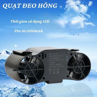 Quạt điều hòa đeo hông, Quạt điều hòa 2 luồng gió siêu mát lạnh, Quạt tích điện