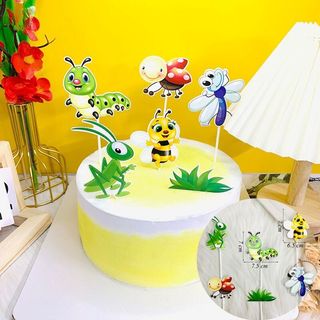 topper cake [FREESHIP💯] Set cắm giấy Ong Bướm