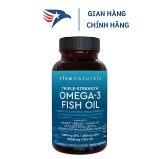 Dầu cá liều cao tốt ƞhất thế giới ''viva naturals'' 2000mg epa + dha cô đặc 90% : 180 viên