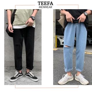 Quần Jean baggy Nam Rách hottrend phong cách Hàn Quốc Menswear Demin