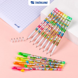 Combo 5 Bút chì khúc Thiên Long PC-09, thân bút có 11 khúc chì được chuốt nhọn, tháo lắp dễ dàng, có nắp đậy, kèm gôm