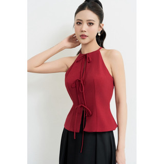 Alani top | màu đỏ | áo cổ yếm phối dây nơ