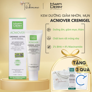 Kem Dưỡng Martiderm Giảm Mụn, Gel Dưỡng Ẩm, Giảm Nhờn, Se Lỗ Chân Lông MartiDerm Acniover Active Cremigel 40ML
