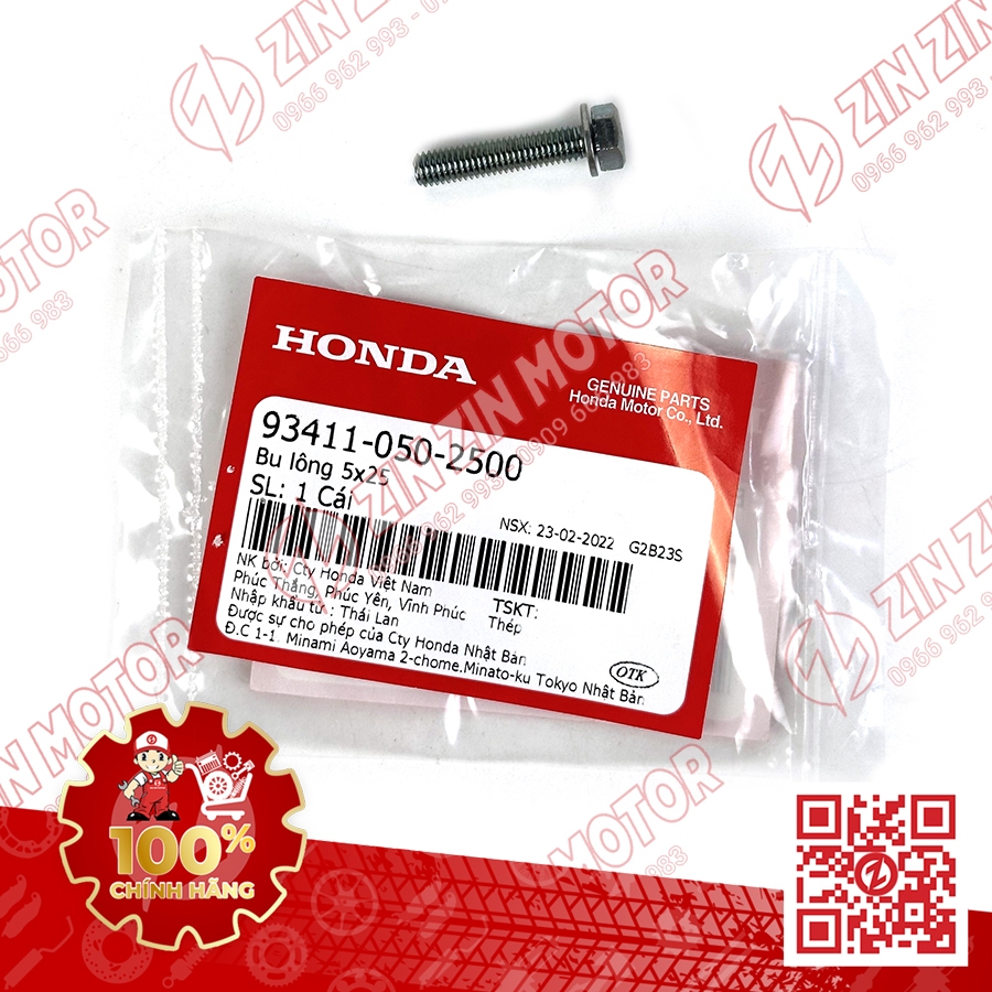 Bu Lông 5x25 Bắt Xi Nhan Winner X V2, Winner X V3 2022 2023, Winner X V4 2024 93411-05025-00 Chính Hãng - ZZM