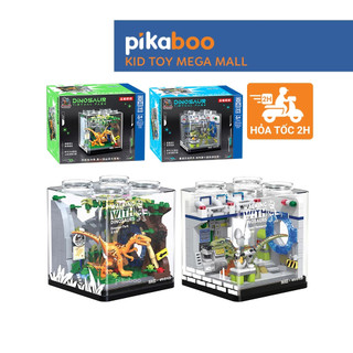 Đồ chơi lắp ráp xếp hình 3D khủng long Pikaboo, mô hình cao cấp giúp bé phát triển tư duy sáng tạo