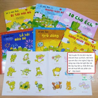 Sách Ehon Nhật Bản - 10 Chú Ếch Đủ 3 Phần (Tái Bản Mới Nhất)