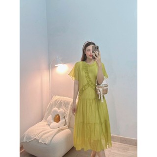 ĐẦM MAXI VIỀN BÈO TAY LỠ