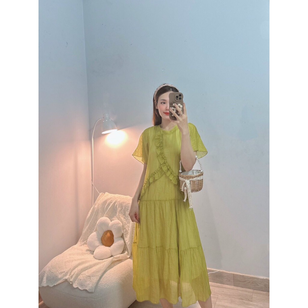 ĐẦM MAXI VIỀN BÈO TAY LỠ