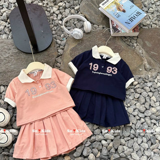 Set áo polo + chân váy 1993 siêu xinh cho bé