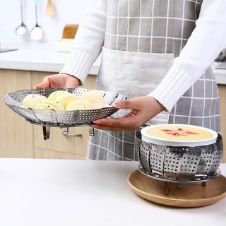 Khay / xửng / vỉ chõ hấp inox xòe cánh đa năng 3 chân hấp bánh, bánh bao, đồ ăn , vỉ hấp đa năng inox