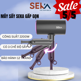Máy Sấy Tóc Seka Tạo Kiểu Gấp Gọn, 2 Chiều Nóng Lạnh Công suất 2200W Tặng kèm loa sấy tạo kiểu