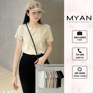 MYAN DESIGN Áo Thun Phông Trơn Cổ Tròn Nữ Thiết Kế Năng Động Trẻ Trung A032405