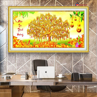 HÀNG LOẠI 1 - Tranh đính đá cây kim tiền tài lộc 1m x 50cm