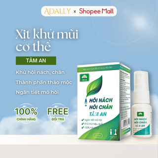 Xịt khử mùi cơ thể Tâm An ngăn mùi hôi nách, chân thành phần thảo dược tự nhiên 20ml ADL046