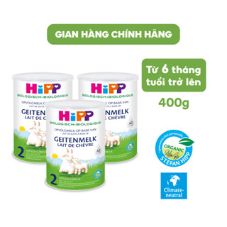 Combo 3 lon Sữa dê HiPP 2 Organic 400g - Giúp bé phát triển chiều cao, trí não, tăng cường hấp thu