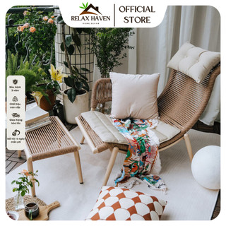  Ghế cánh én tựa lưng mây nhựa thư giãn decor ban công sân vườn quán cafe phòng khách sang trọng Relax Haven HCM 