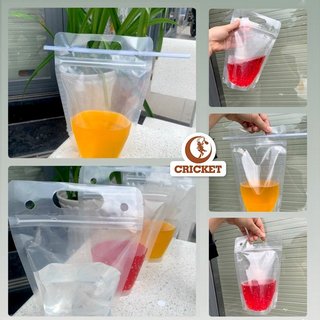 1kg túi zip trà chanh 500ml trong suốt đục lỗ có quai xách