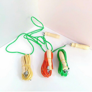 Dây nhảy gỗ / dây nhảy cán gỗ / dây nhảy thể thao / dây nhảy học sinh / dây nhảy thể dục cán gỗ dài 2,6 mét, dây trong