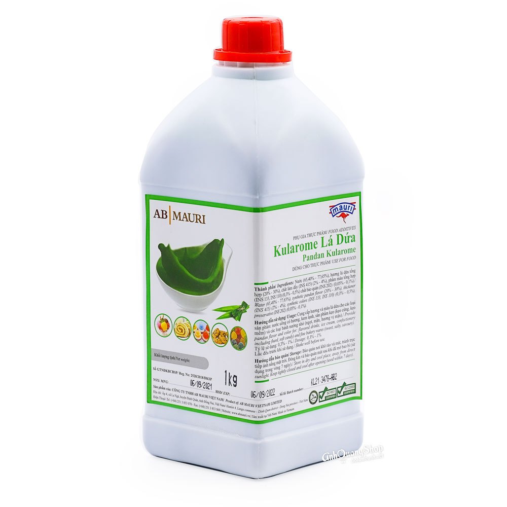 Tinh lá dứa Mauri 100 ml (Kularome lá dứa, hương lá dứa)