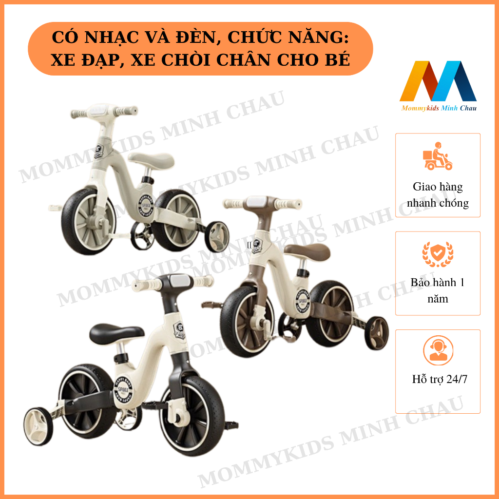 Xe đạp 3 bánh cho bé - Xe chòi chân 3 bánh thăng bằng 3in1