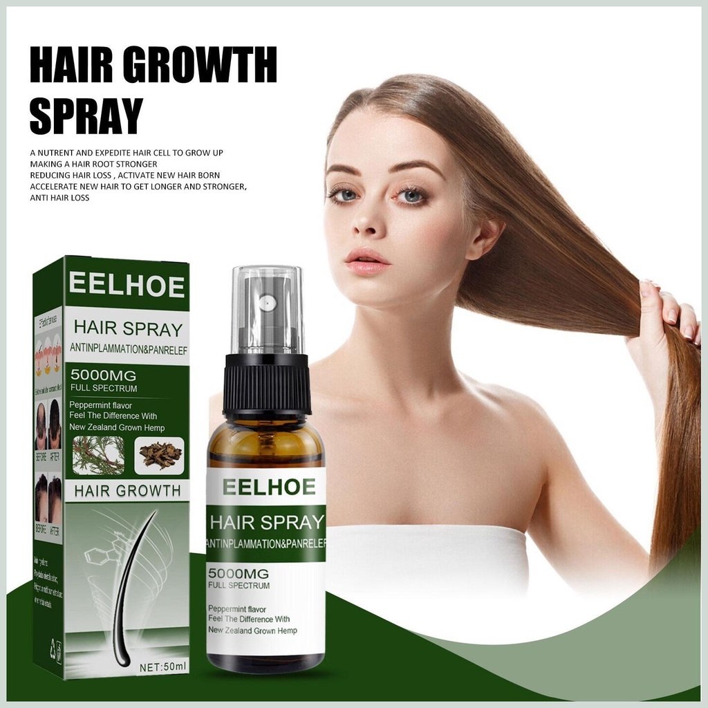 Tinh Chất Thảo Dược Đen Tóc Kích Thích Mọc Tóc Hair Spray 5000mg Full Spectrum Mọc Tóc Nhanh  - QUEENSHOP68