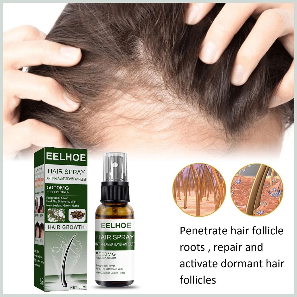 Tinh Chất Thảo Dược Đen Tóc Kích Thích Mọc Tóc Hair Spray 5000mg Full Spectrum Mọc Tóc Nhanh  - QUEENSHOP68