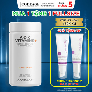 Viên uống vitamin tổng hợp Codeage - ADK VITAMINS 180 viên -  bổ sung vitamin A, D,K - Hẻm Cosmetic
