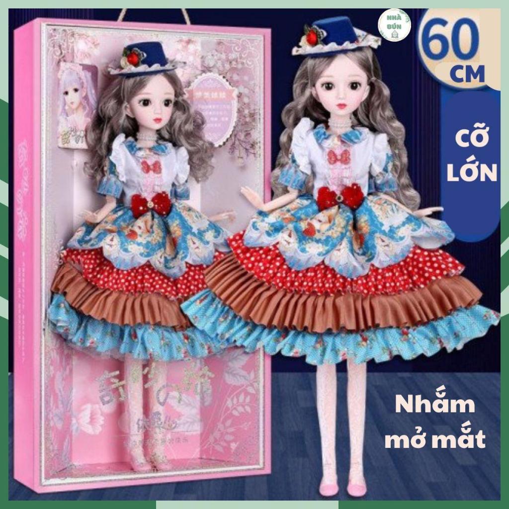 Đồ Chơi Búp Bê Barbie Elsa 60cm Có Khớp Cao Cấp, Búp Bê Công Chúa Cho Bé Gái E53 Nhà Bún