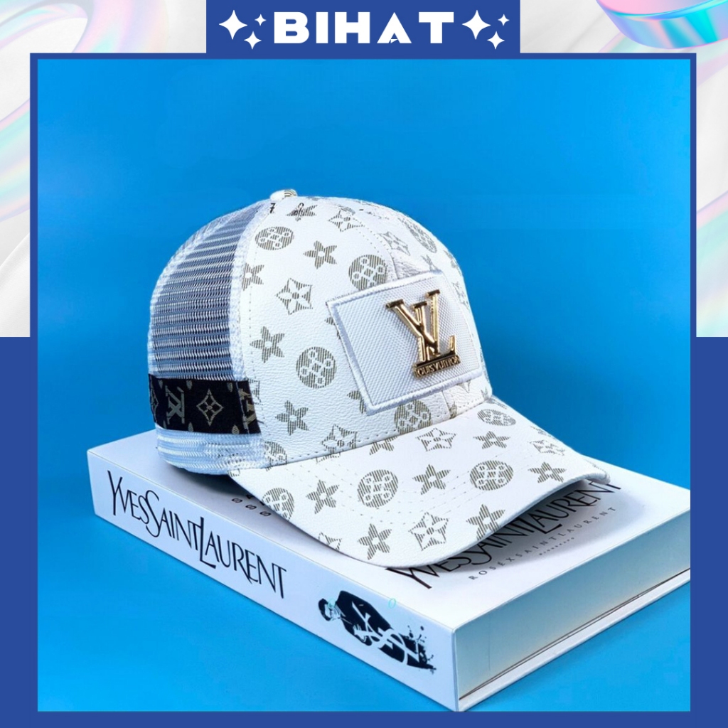 Mũ Lưỡi Trai Phối Lưới L.V Khoá Nút Thời Trang Nam Nữ, nón kết lưới da xịn phối lưới MU91