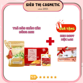 Trà Giảm Cân Vị Đào Hộp 15 Gói (Chính Hãng) + Tặng kem body Mộc Lan