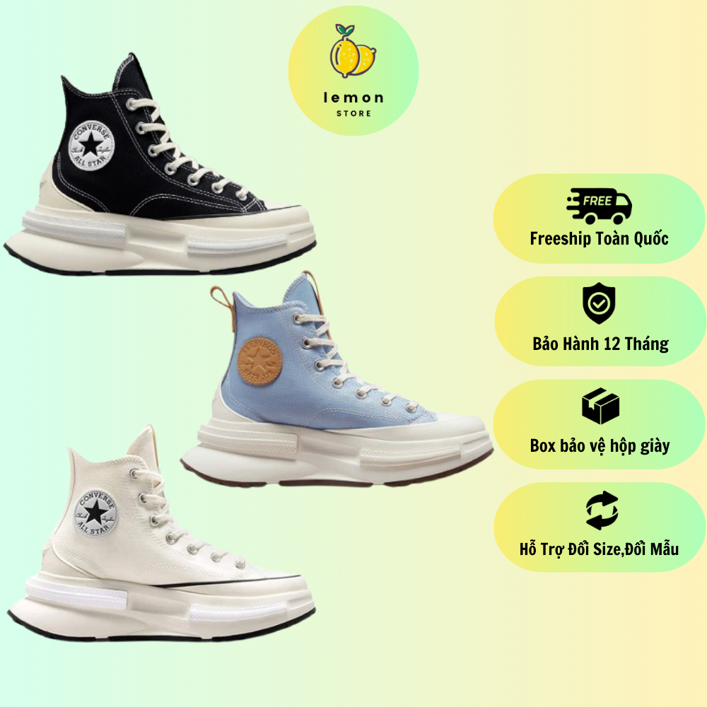 Giày Sneaker Convers RunStar Legacy CX Black White , Giày Thể Thao Nam Nữ CV Cao Cổ Màu Đen Trắng Mới SC LEMON STORE