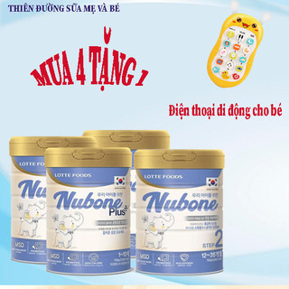 Combo 4 lon sữa nubone hàn quốc step 1, step 2, plus lon 750g