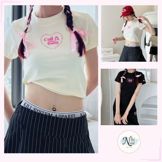 Áo thun Baby Tee NhiNaa Store, in hình trái tim nhỏ dễ thương A5656