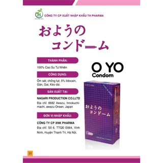 Bao cao su Nhật Bản O YO ôm sát, gân, gai, kéo dài thời gian - Hộp 12 cái