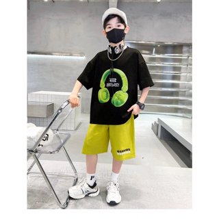 Bộ quần áo bé trai và bé gái 18-45kg mẫu PHONE cá tính. Chất liệu thoáng mát, thấm hút mồ hôi. HE33