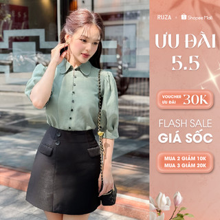 Áo sơ mi nữ RUZA tay lỡ Xô Linen thời trang công sở thanh lịch AL 208
