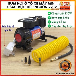 Máy Bơm hơi chạy điện 220V Papa Tools dành cho oto ,xe máy ,xe đạp -Bơm hơi đa năng dùng cho mọi gia đình.