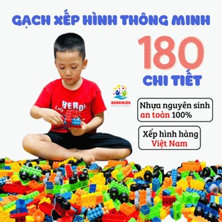 Bộ Đồ Chơi Ghép Hình 180 Chi Tiết Chất Liệu Nhựa Nguyên Sinh An Toàn Cho Bé , Trò Chơi Xếp Hình Rèn Luyện Tư Duy