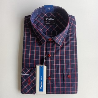 Áo VIETTIEN sơ mi nam tay dài 60%cotton+40%polyester phom body SILIMFIT