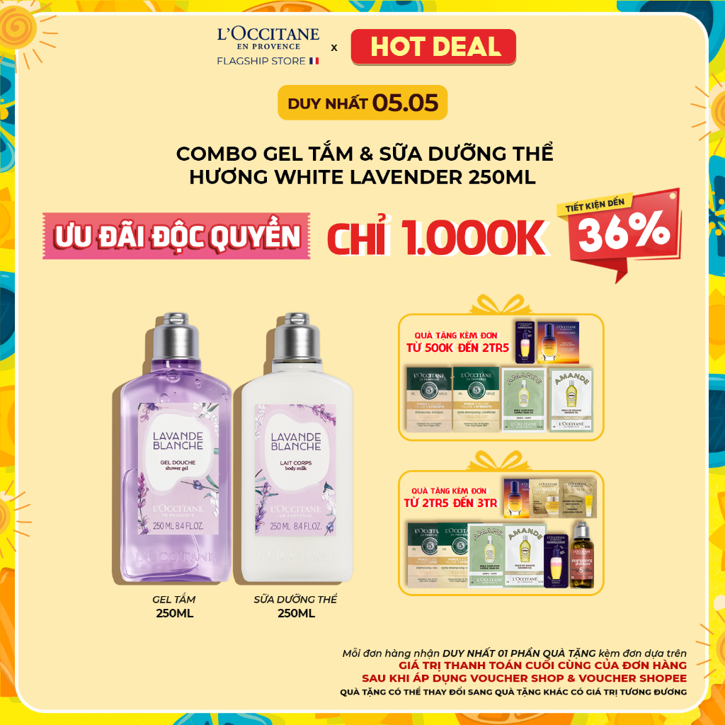 Bộ Sản Phẩm Gel Tắm & Dưỡng Thể L'Occitane Hương Hoa 250ml