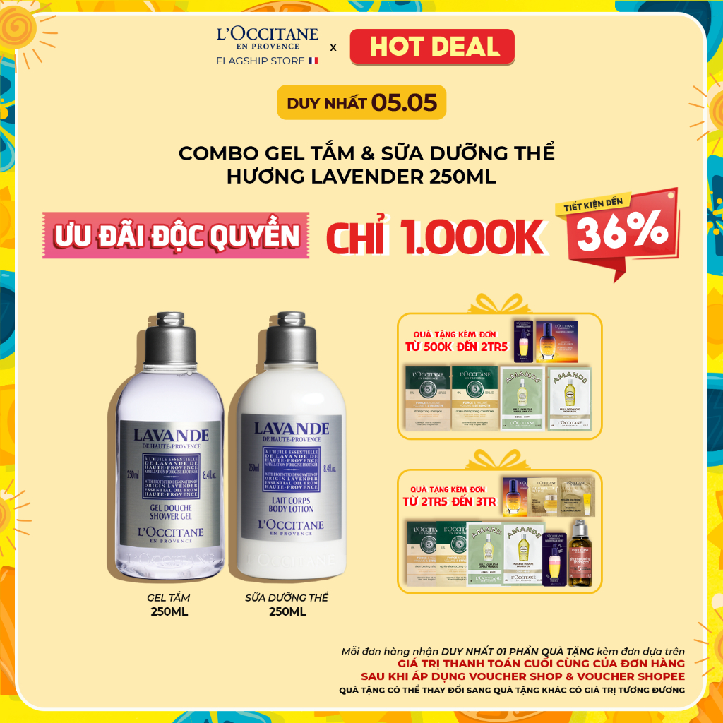 Bộ Sản Phẩm Gel Tắm & Dưỡng Thể L'Occitane Hương Hoa 250ml